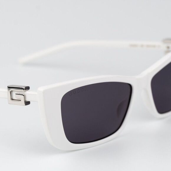 Gucci Women Sunglasses White Grey Cat Eye GG1681S 006 BRAND NEW